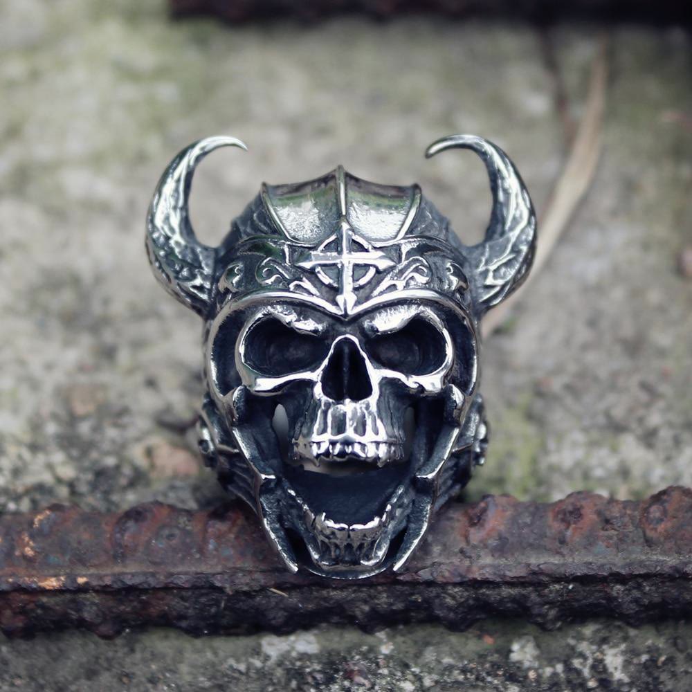 WorldNorse Ox Horn Skull Head Ring - image 5