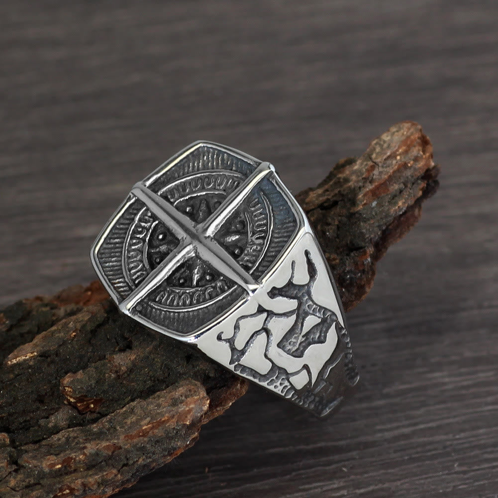 WorldNorse Pirate Compass Cross Stainless Steel Ring - image 4