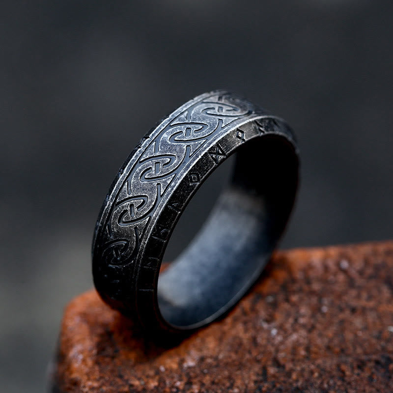 WorldNorse Vintage Rune Amulet Ring - Retro Black - AU Size Z（US 13） - image 1