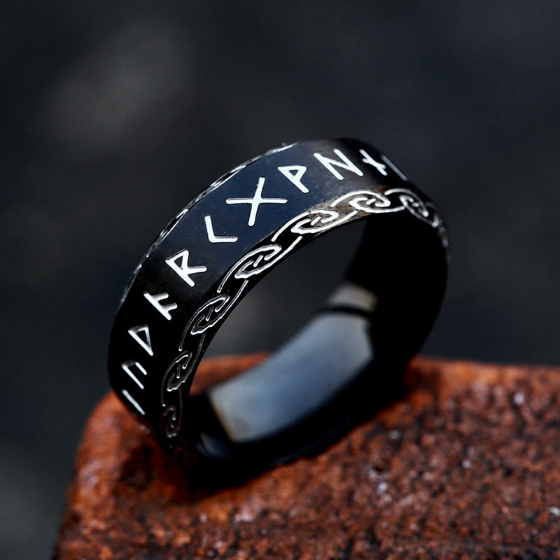 WorldNorse Viking Rune Stainless Steel Ring - Black - AU Size Z（US 13） - image 2