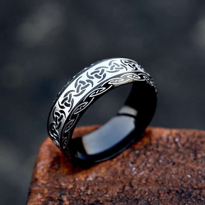 WorldNorse Triple Horn of Odin Ring - Black - AU Size Z（US 13） - image 2