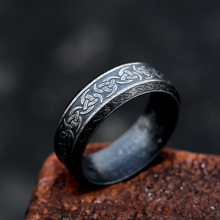 WorldNorse Triple Horn of Odin Ring - Retro Black - AU Size Z（US 13） - image 1