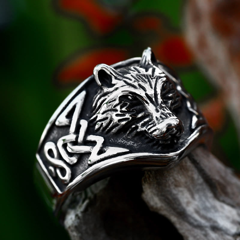 WorldNorse Wolf Head Domineering Ring - image 3