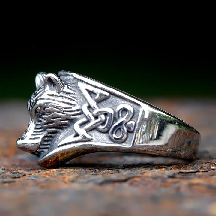 WorldNorse Wolf Head Domineering Ring - image 9