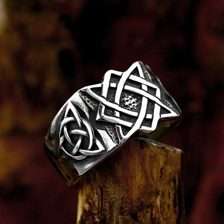 WorldNorse Men Triquetra Biker Ring - AU Size Z（US 13） - image 0