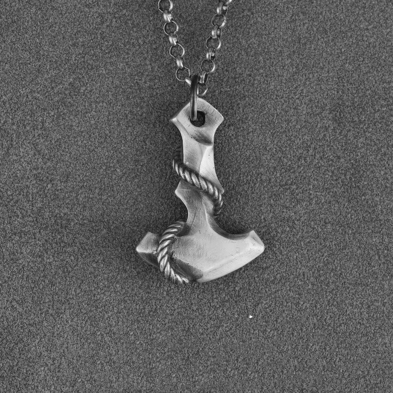 WorldNorse Handcrafted 999 Silver Anchor Necklace - With Rolo Chain - 55cm - NO THANKS - image 2
