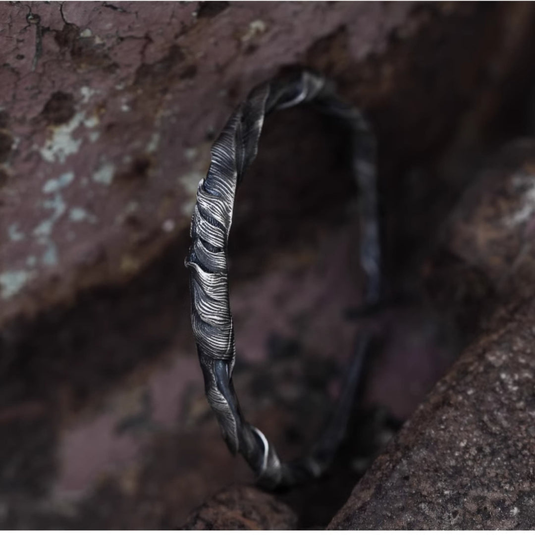 WorldNorse Handcrafted 999 Silver Feather Open Bracelet - image 3