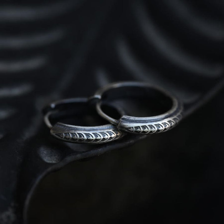 WorldNorse Handcrafted 925 Silver Dragon Scale Earrings - Earrings - image 0