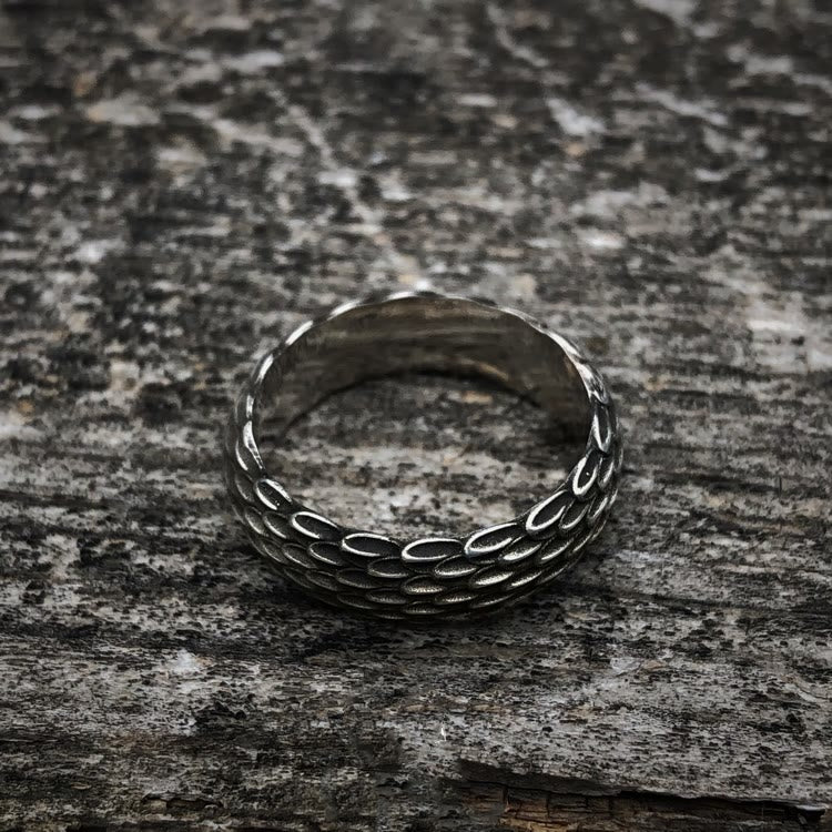 WorldNorse Handcrafted 925 Silver Dragon Scale Ring - image 3