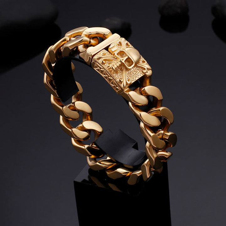 WorldNorse Skull Clasp Cuban Bracelet - image 9