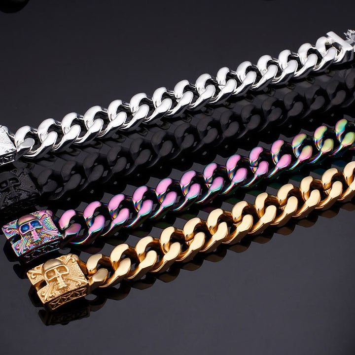 WorldNorse Skull Clasp Cuban Bracelet - image 26