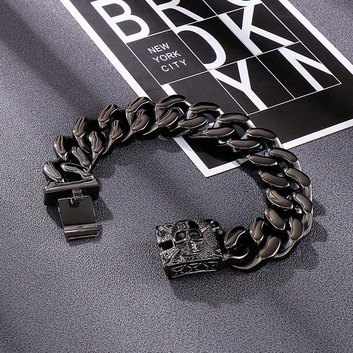 WorldNorse Skull Clasp Cuban Bracelet - image 16