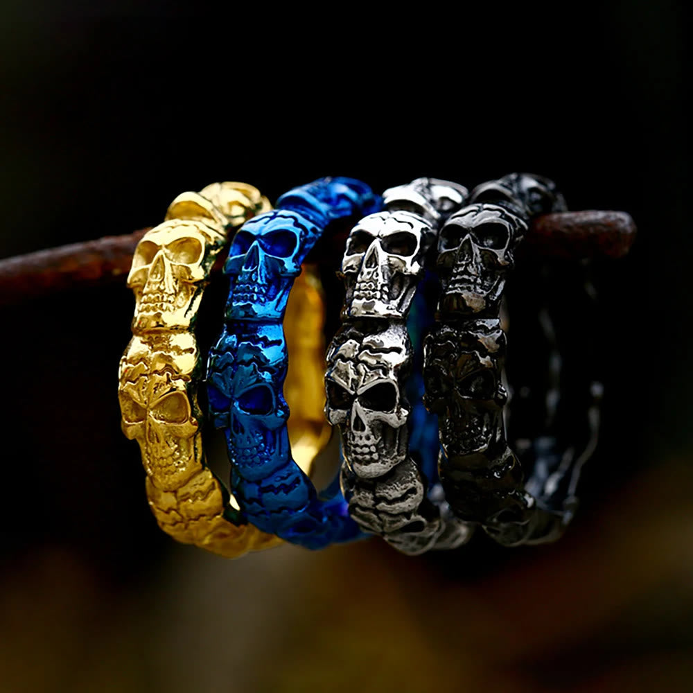WorldNorse Gothic Stackable Stainless Steel Skull Ring - image 0