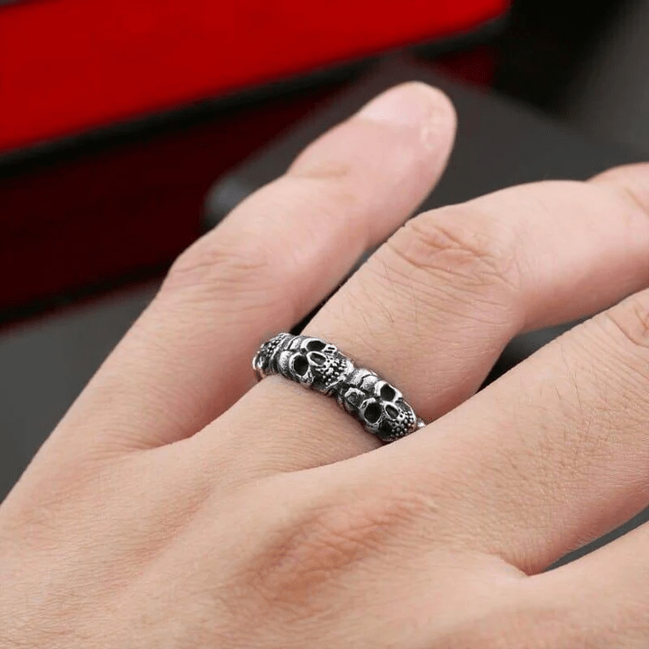 WorldNorse Gothic Stackable Stainless Steel Skull Ring - image 2