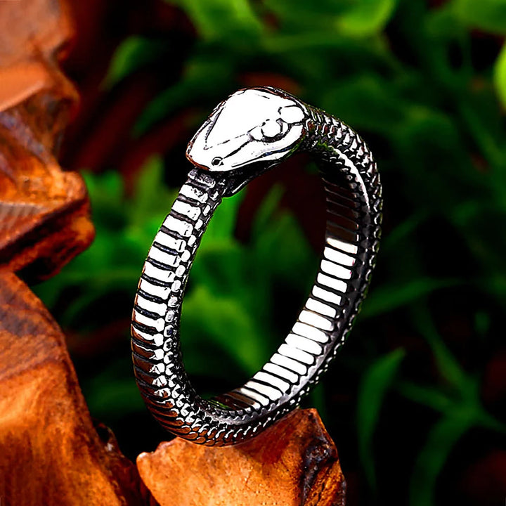 WorldNorse Rattlesnake Titanium Steel Ring - US 13 - image 0