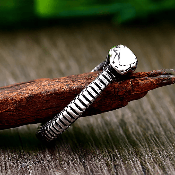 WorldNorse Rattlesnake Titanium Steel Ring - image 3