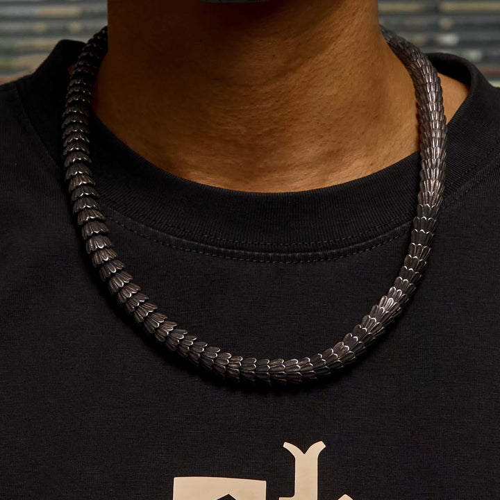 WorldNorse Vintage Stainless Steel Snake Chain Necklace & Bracelet