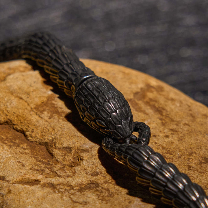 WorldNorse Vintage Stainless Steel Snake Chain Necklace & Bracelet