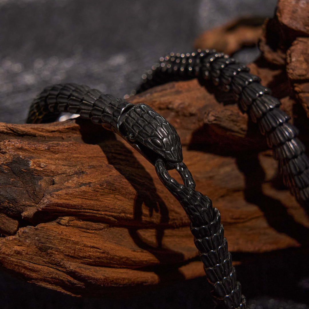 WorldNorse Vintage Stainless Steel Snake Chain Necklace & Bracelet