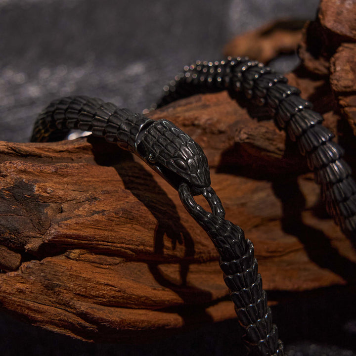 WorldNorse Vintage Stainless Steel Snake Chain Necklace & Bracelet