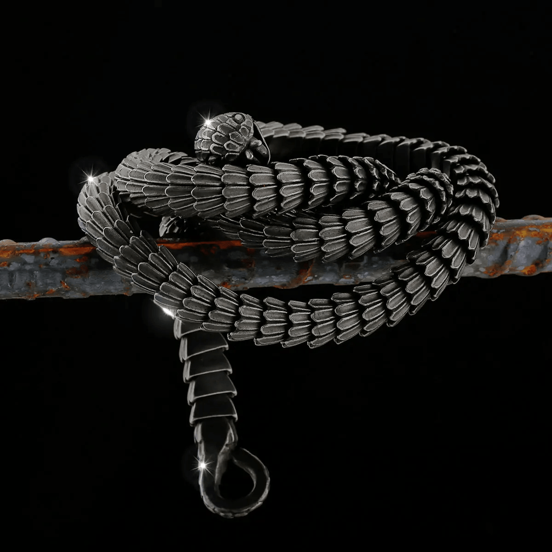 WorldNorse Vintage Stainless Steel Snake Chain Necklace & Bracelet