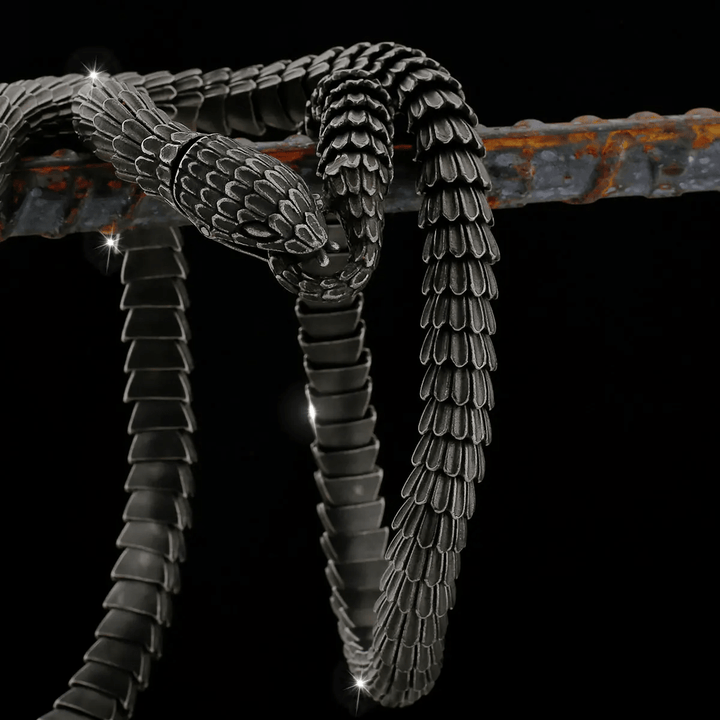 WorldNorse Vintage Stainless Steel Snake Chain Necklace & Bracelet