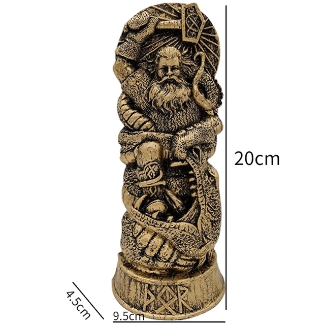 WorldNorse God Thor Statue In Battle With Jormungand Sculpture - image 3