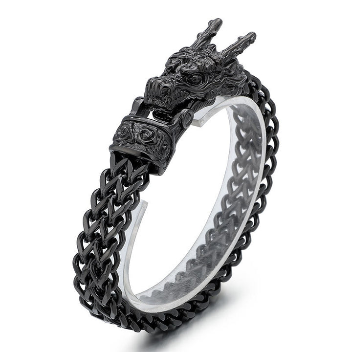 WorldNorse Norse Dragon Mesh Chain Bracelet - Black - 22cm - image 12