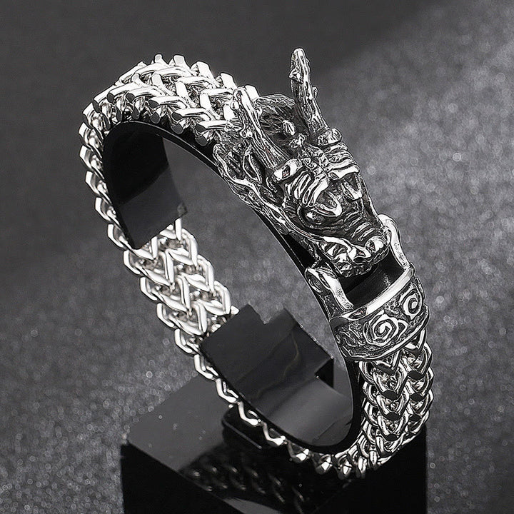 WorldNorse Norse Dragon Mesh Chain Bracelet - Silver - 23cm - image 0