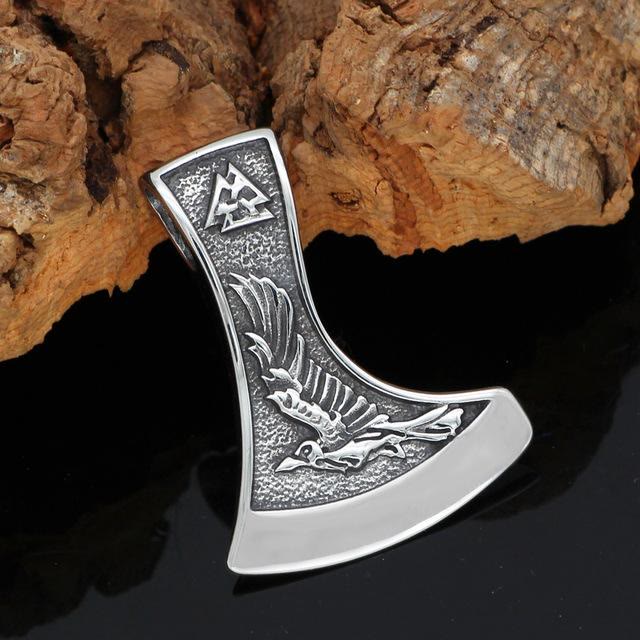 WorldNorse Viking Axe With Wolf And Raven Necklace - image 3