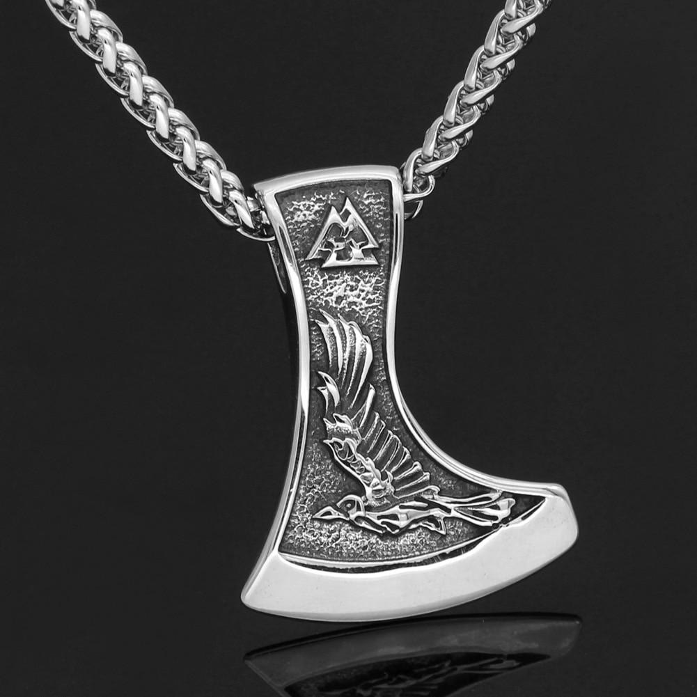 WorldNorse Viking Axe With Wolf And Raven Necklace - image 4