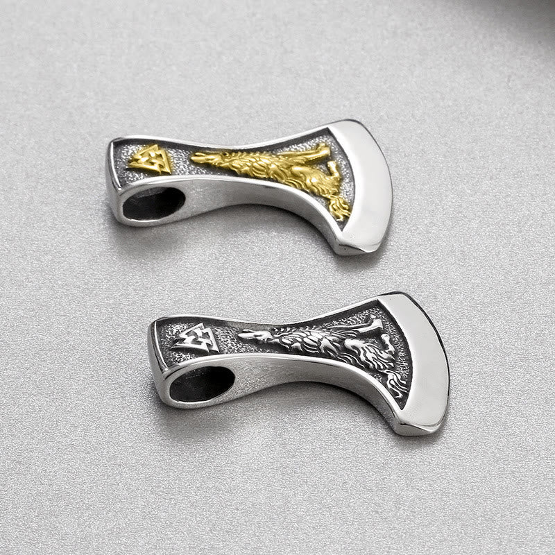 WorldNorse Viking Axe With Wolf And Raven Necklace - image 8
