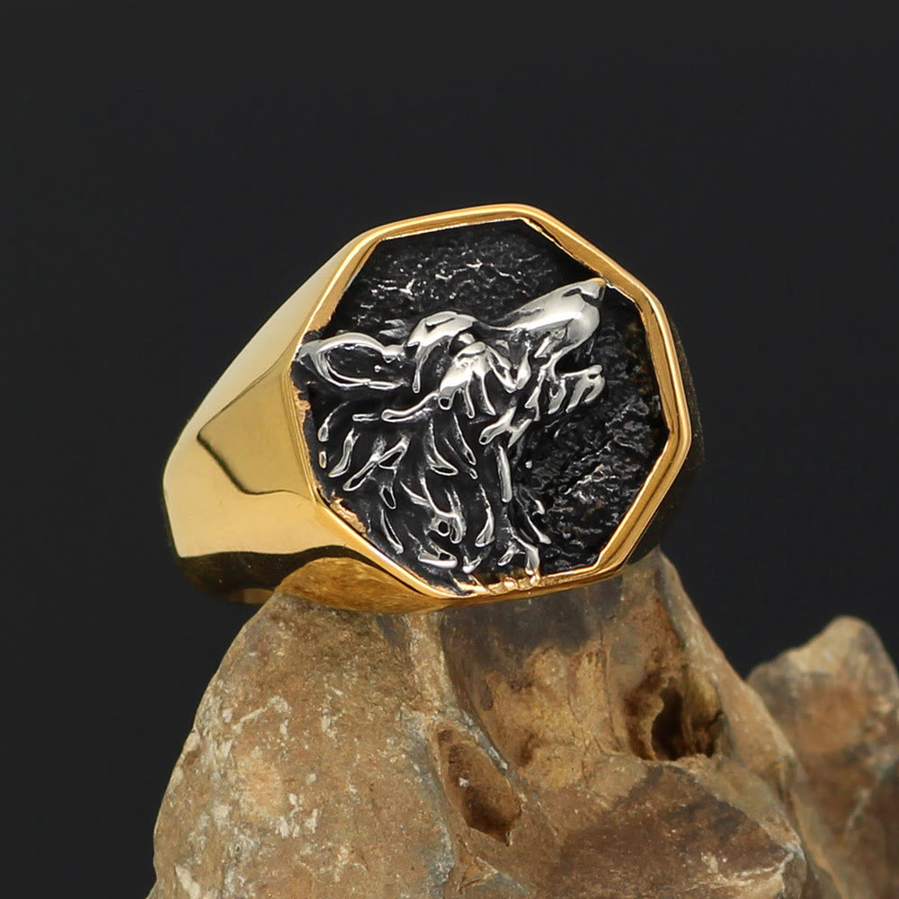 WorldNorse Odin's Wolf Fenrir Signet Ring - image 1