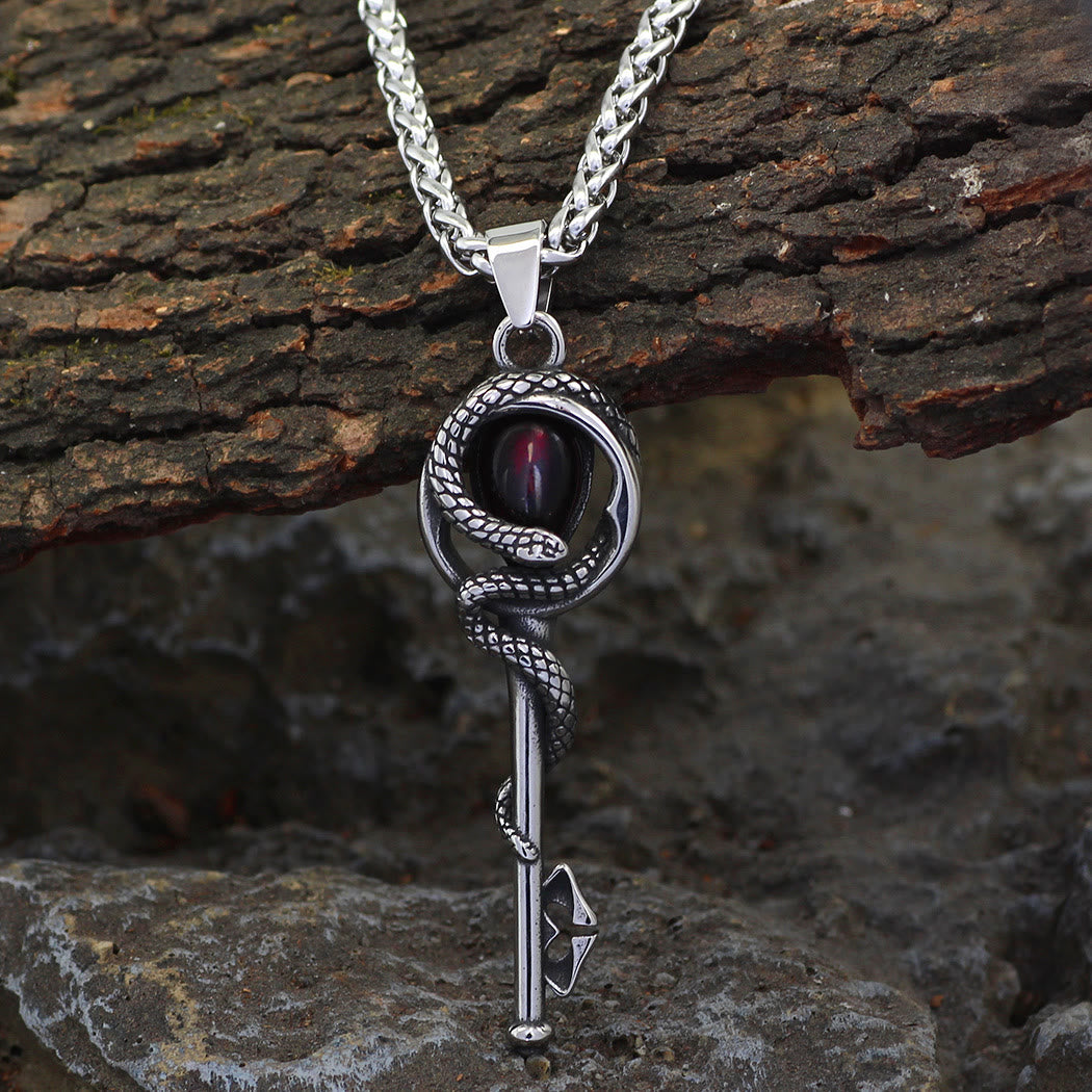 WorldNorse Snake Serpent Coil Key Necklace - Necklace - image 0