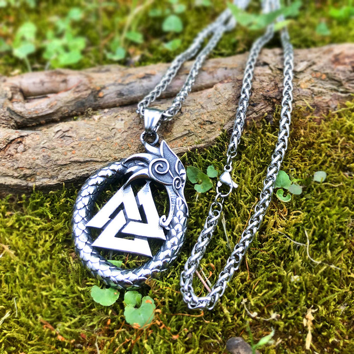 WorldNorse Jormungandr Dragon Valknut Necklace - image 3