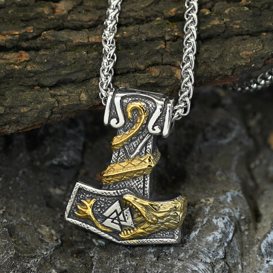 WorldNorse Norse Dragon Bite Valknut Necklace - image 4