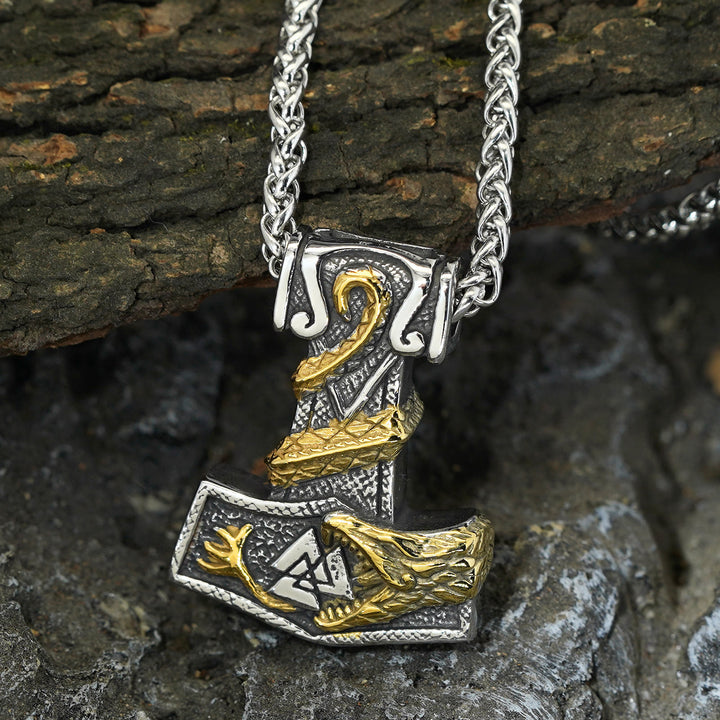 WorldNorse Norse Dragon Bite Valknut Necklace - image 4
