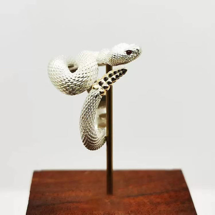 WorldNorse Vintage Rattlesnake Adjustable Ring