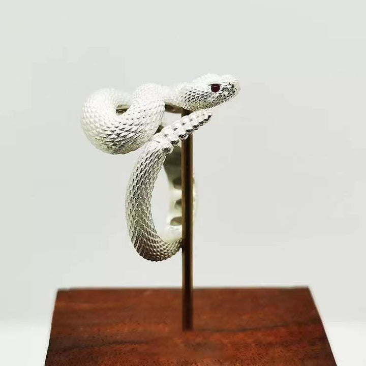 WorldNorse Vintage Rattlesnake Adjustable Ring