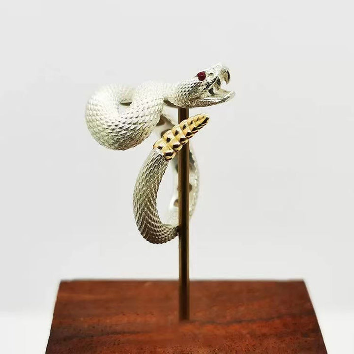 WorldNorse Vintage Rattlesnake Adjustable Ring