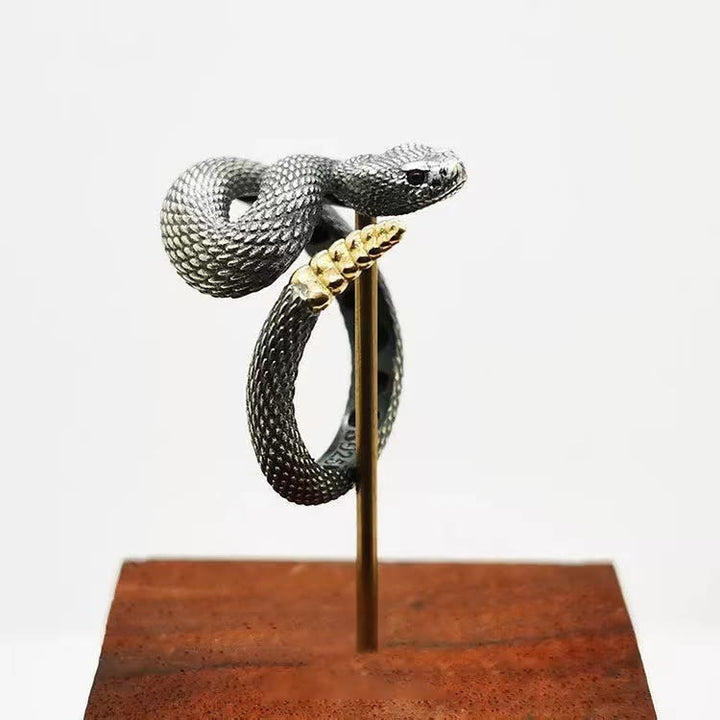 WorldNorse Vintage Rattlesnake Adjustable Ring