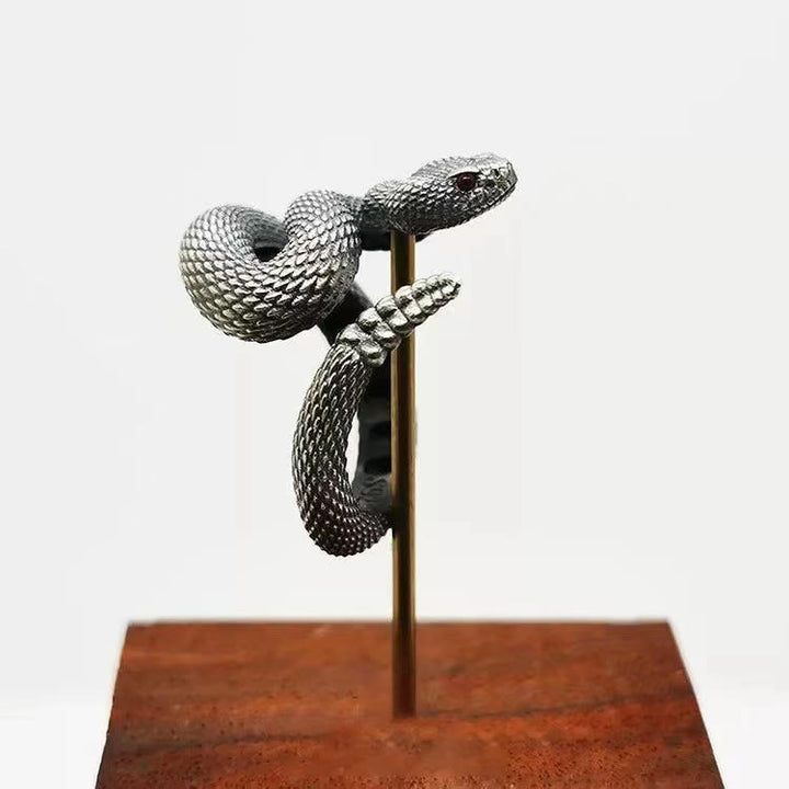 WorldNorse Vintage Rattlesnake Adjustable Ring