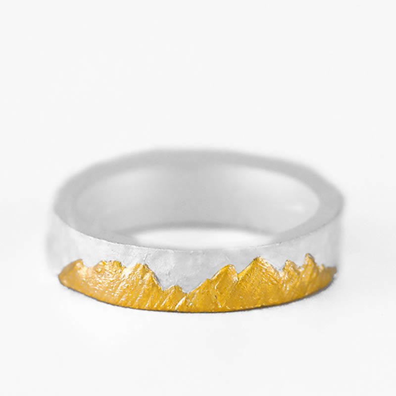 WorldNorse 999 Sterling Silver Mountain Peak Ring
