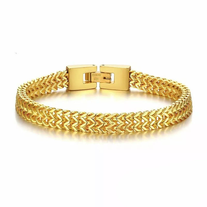 WorldNorse Stainless Steel Wheat Bracelet - Gold - 21cm - image 2