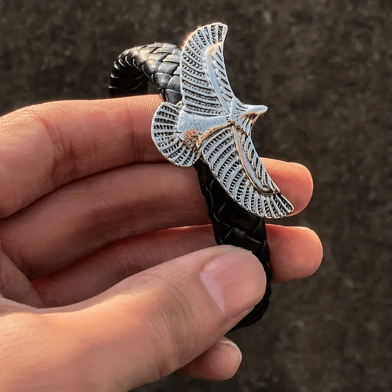 WorldNorse "Soaring Freedom" Eagle Leather Bracelet - image 3