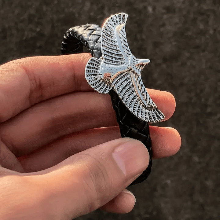 WorldNorse "Soaring Freedom" Eagle Leather Bracelet - image 3