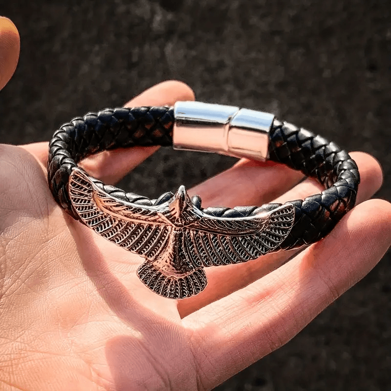 WorldNorse "Soaring Freedom" Eagle Leather Bracelet - image 1