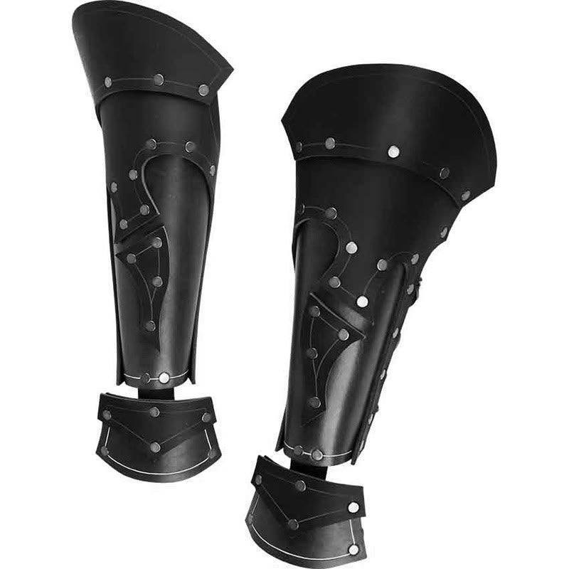 WorldNorse Viking Armor Eco Leather Arm Bracers - Black - image 2