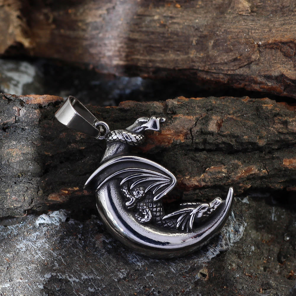 WorldNorse Dragon Claw Crescent Pendant Necklace - image 1