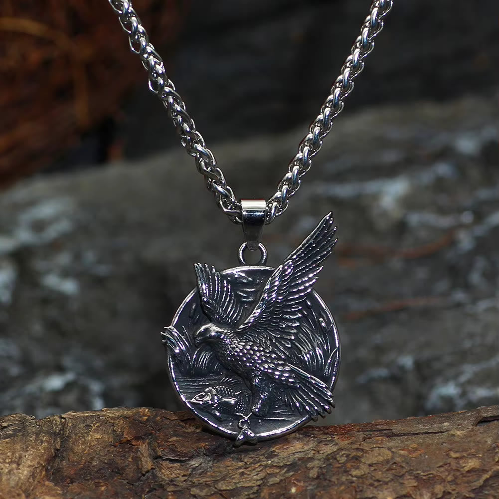 WorldNorse Gothic Eagle Fish Necklace - Necklace - image 0